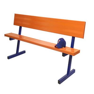 Jaypro 21' Permanent Bench With Back Rest (Colored Planks)