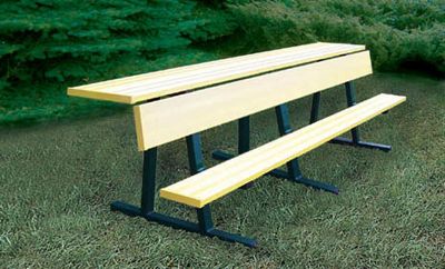 Jaypro 21' Player Bench With Shelf (Colored Planks)