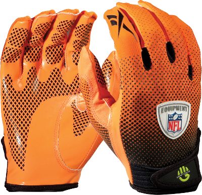 Reebok NFL Equipment Fade Org/Blk Football Gloves