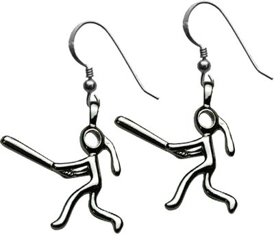 Chalk Talk Softball Silver Earrings