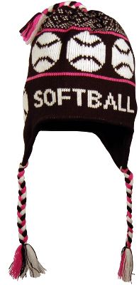 Chalk Talk Fleece Lined Knit Pink Softball Hat