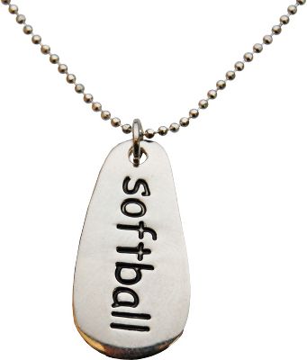 Chalk Talk SportWORD Softball Necklace  - Softball Keychains & Softball Jewelry