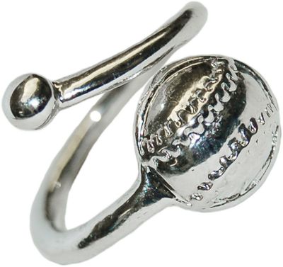 Chalk Talk Silver Softball Ring - Softball Keychains & Softball Jewelry