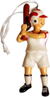 Chalk Talk Brunette Softball Player Ornament - Baseball Home & Baseball Office