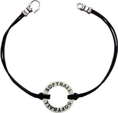 Chalk Talk Softball Message Ring Bracelet - Softball Keychains & Softball Jewelry