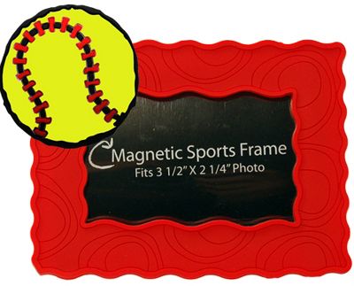 Chalk Talk Red Softball Magnetic Picture Frame - Softball USA Items