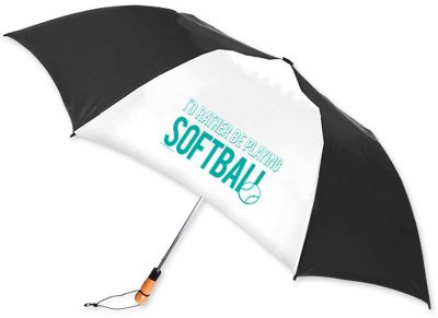 Chalk Talk Black Rather Be Playing Softball Umbrella - Baseball Home & Baseball Office