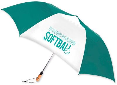 Chalk Talk Green Rather Be Playing Softball Umbrella - Baseball Home & Baseball Office