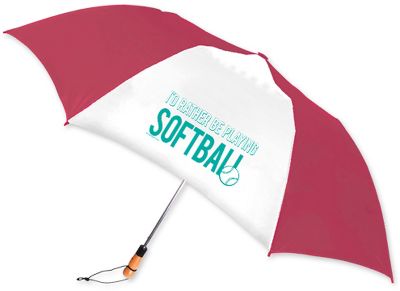 Chalk Talk Red Rather Be Playing Softball Umbrella - Baseball Home & Baseball Office
