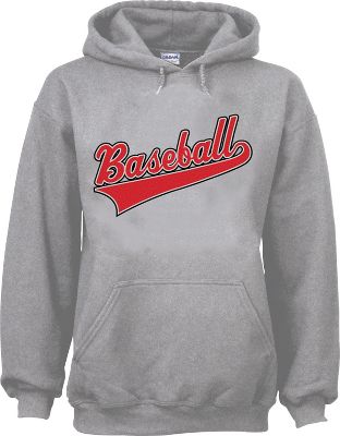 Team Express Gear Mens Grey Baseball Hoodie Baseball Outerwear