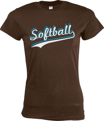 Team Express Gear Women`s Brown "Softball" T-Shirt