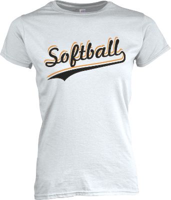 Team Express Gear Women's White "Softball" T-Shirt