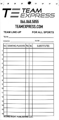 Team Express Lineup Cards