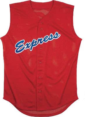 Baseball Team Express Youth Full Button Sleeveless Jersey Youth Large Dark Green
