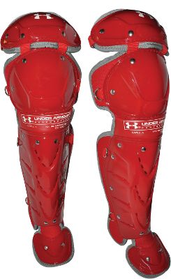 Under Armour Girl's Scarlet Catcher's Leg Guards