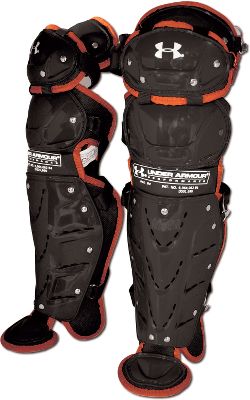 Under Armour Adult Blk/Org Pro Leg Guards