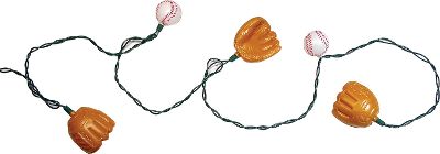 Baseball Adler Baseball and Gloves Christmas Lights