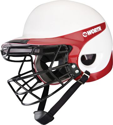 Softball - Worth Softball Batting Helmet Face Guard - Black - NOCSAE Softball Masks