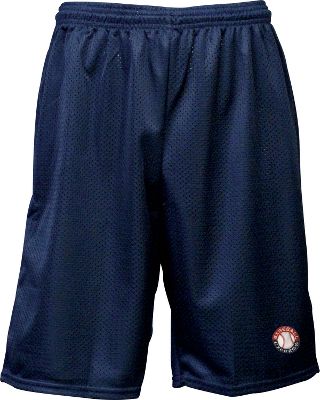 Baseball Express Navy Mesh Shorts with Logo