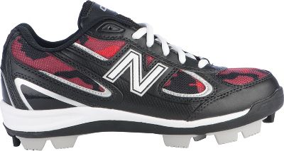 New Balance Youth Pedroia 403 Red/Black Rubber Baseball Cleats