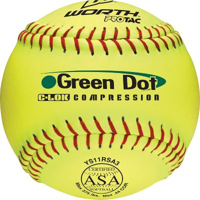 Worth 11" ASA Green Dot Slowpitch Softball