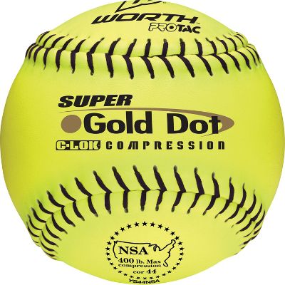Worth 12" NSA Super Gold Dot Slowpitch Softball