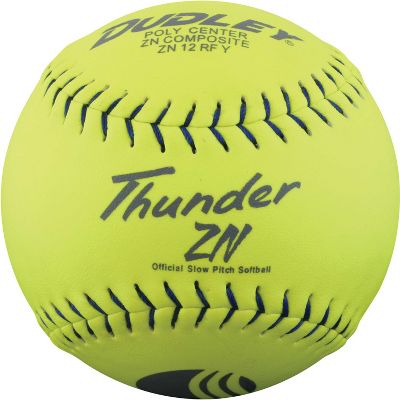 Dudley 12 Yellow USSSA Thunder ZN Slowpitch Softball 12 Softballs
