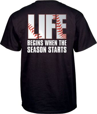 Express Gear Adult "Life Begins" Baseball T-Shirt