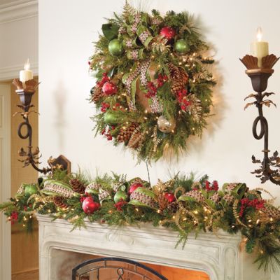 White Sugar Pine Pre-lit Greenery Collection