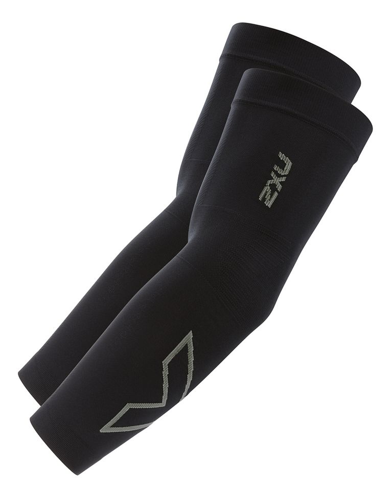 2XU&reg; Flex Running Compression Arm Sleeves :: The Compression Flex Arm Sleeve uses a seamless construction throughout for greater comfort and flexible articulated elbow zone for greater freedom of movement. Using the most powerful compression yarns, this is the ultimate graduated sleeve for muscle stabilization and the fastest recovery.   This web exclusive item ships separately within the continental U.S. only. You can count on this item to ship in 3-5 business days!