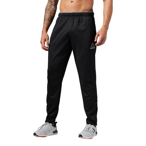 reebok men's workout ready stacked logo trackster pant