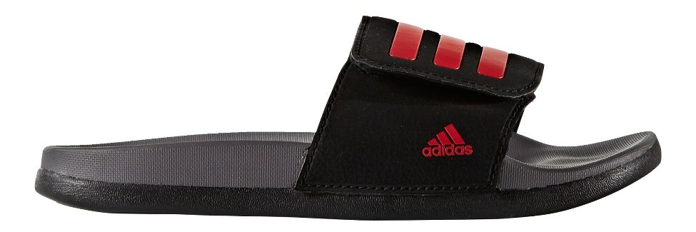 Kids&#39; adidas&reg; Adilette CF+ ADJ :: Building sandcastles and playing by the pool just got even more comfortable with these kids&#39; slides. They feature a feather-light cloudfoam plus footbed for added cushion, along with an adjustable strap for ever-growing feet. Their sporty style is accented by a 3-Stripes upper.   This web exclusive item ships separately within the continental U.S only. Your item will ship direct from the vendor and arrive in 4-6 business days.