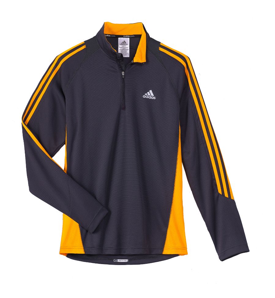 Mens adidas Response Long Sleeve Half Zip Technical Tops