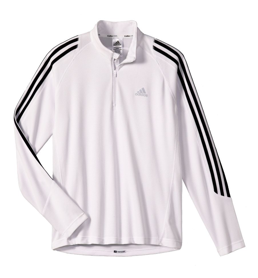 Mens adidas Response DS Long Sleeve Half Zip Technical Tops