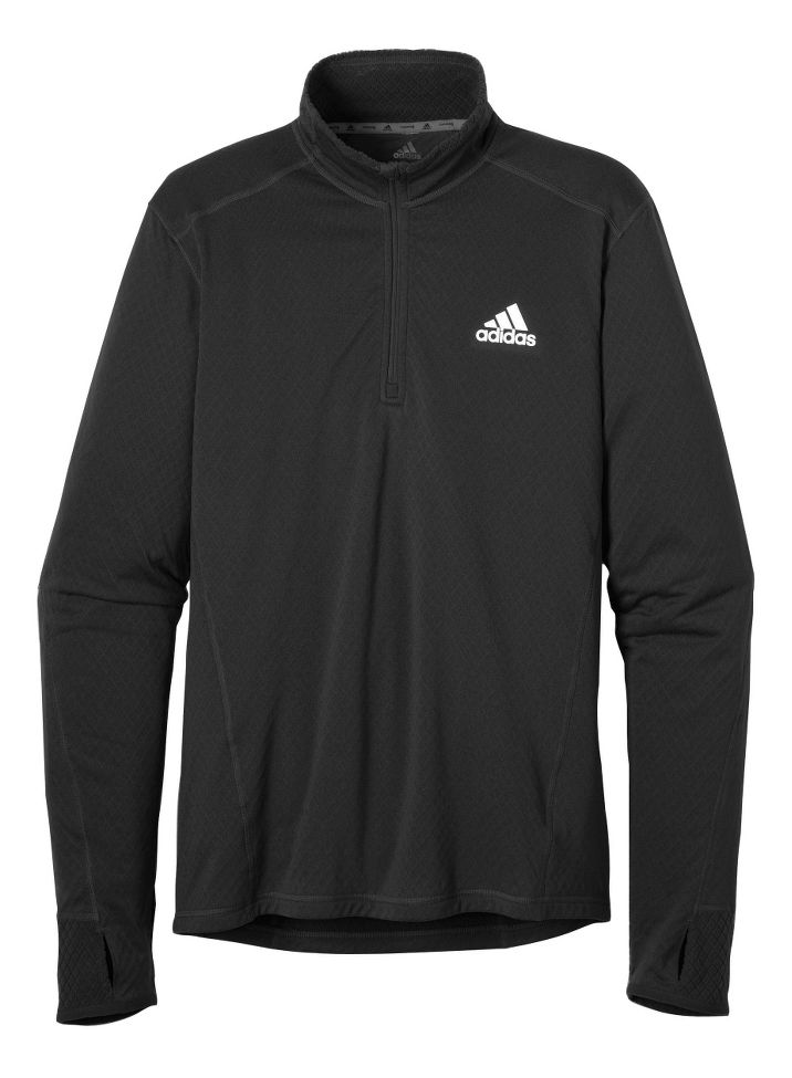 Mens adidas Sequencials Flagstaff Long Sleeve 1/2 Zip Technical Tops