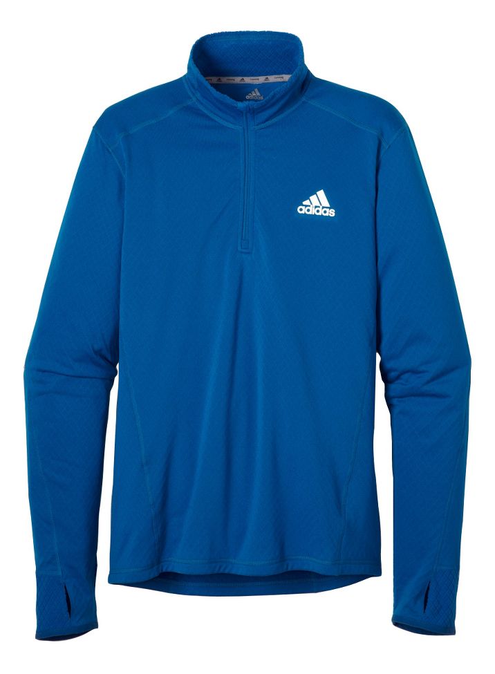 Mens adidas Sequencials Flagstaff Long Sleeve 1/2 Zip Technical Tops