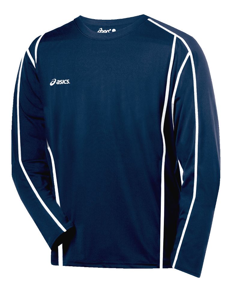 Mens ASICS Vertical Long Sleeve No Zip Jersey Top