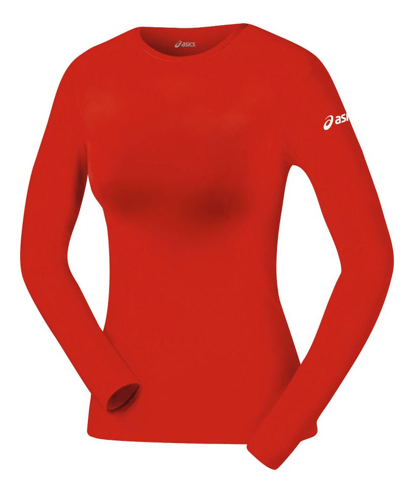 Womens ASICS Compression Long Sleeve No Zip Technical Tops