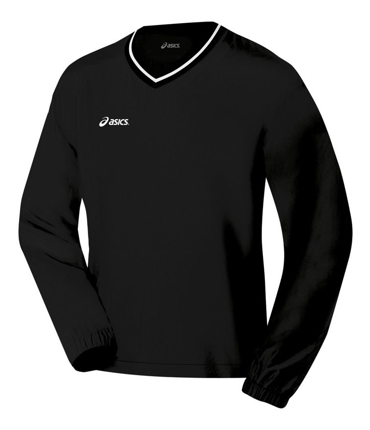 Mens ASICS V-Neck Windshirt Long Sleeve No Zip Technical Tops