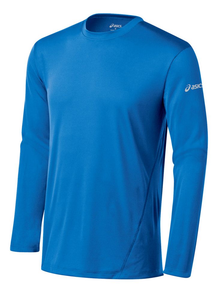 Mens ASICS Core Long Sleeve No Zip Technical Tops