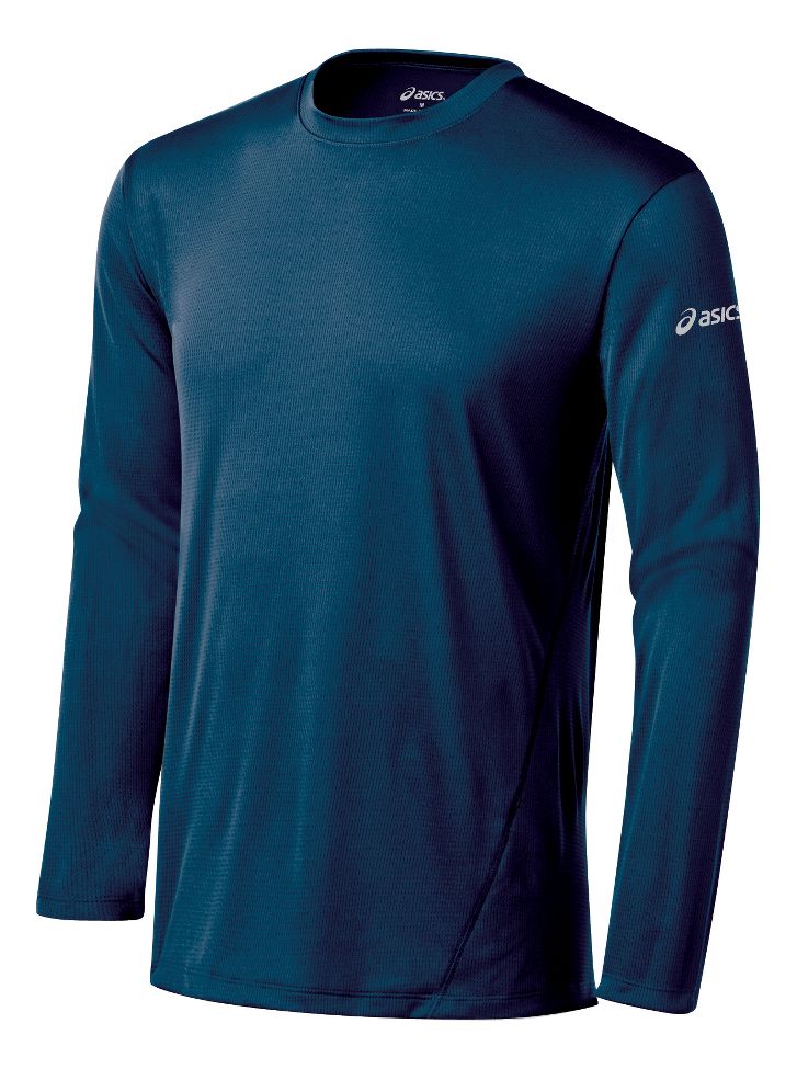 Mens ASICS Core Long Sleeve No Zip Technical Tops