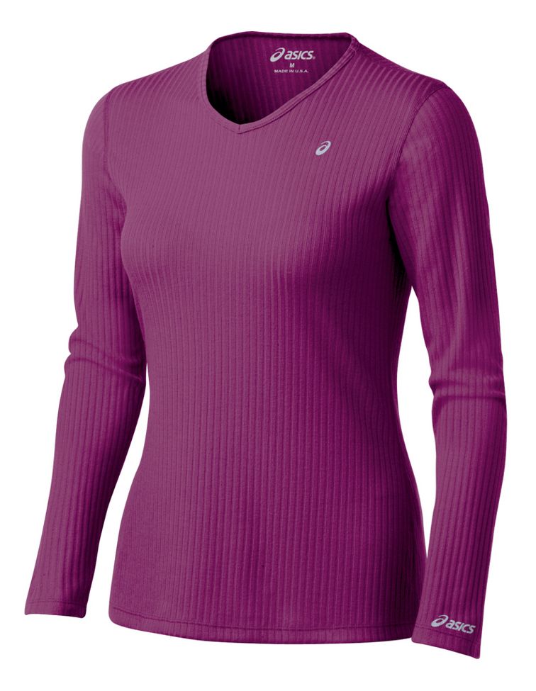 Womens ASICS Rib I Tech Long Sleeve Long Sleeve No Zip Technical Tops