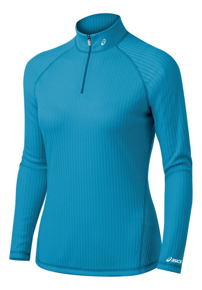 Womens ASICS Rib I Tech 1/2 Zip Long Sleeve 1/2 Zip Technical Tops