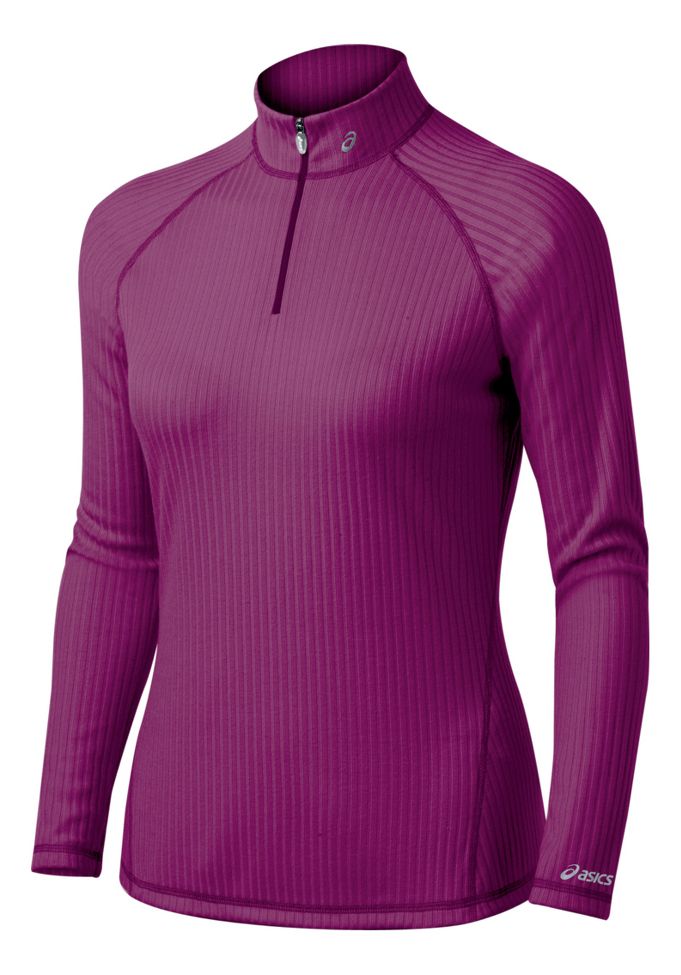 Womens ASICS Rib I Tech 1/2 Zip Long Sleeve 1/2 Zip Technical Tops