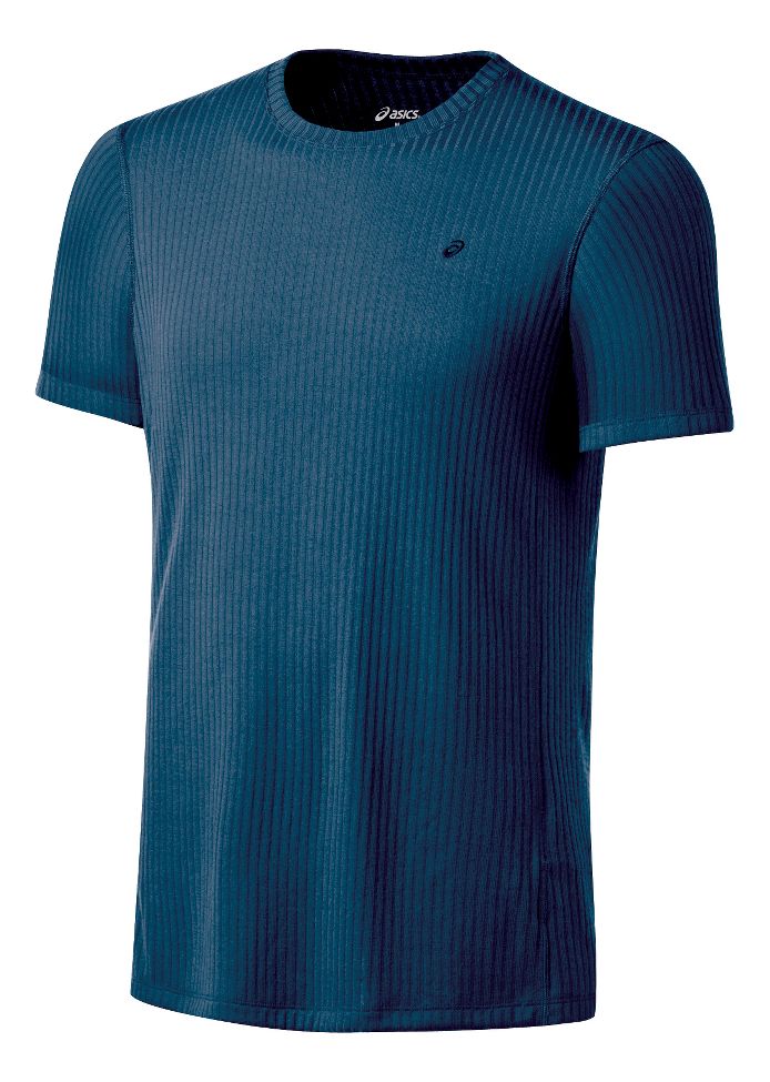 Mens ASICS Rib I Tech Short Sleeve Short Sleeve Technical Tops