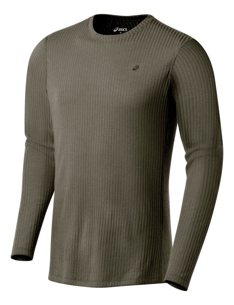 Mens ASICS Rib I Tech Long Sleeve Long Sleeve No Zip Technical Tops