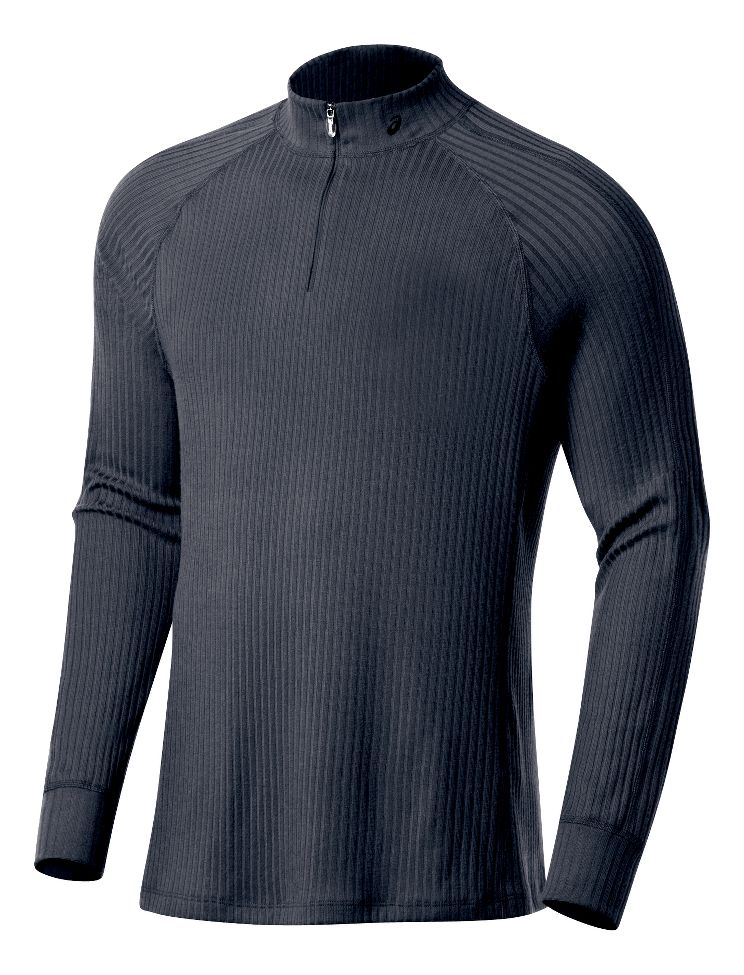 Mens ASICS Rib I Tech 1/2 Zip Long Sleeve 1/2 Zip Technical Tops