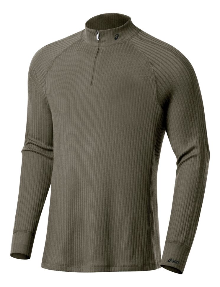Mens ASICS Rib I Tech 1/2 Zip Long Sleeve 1/2 Zip Technical Tops