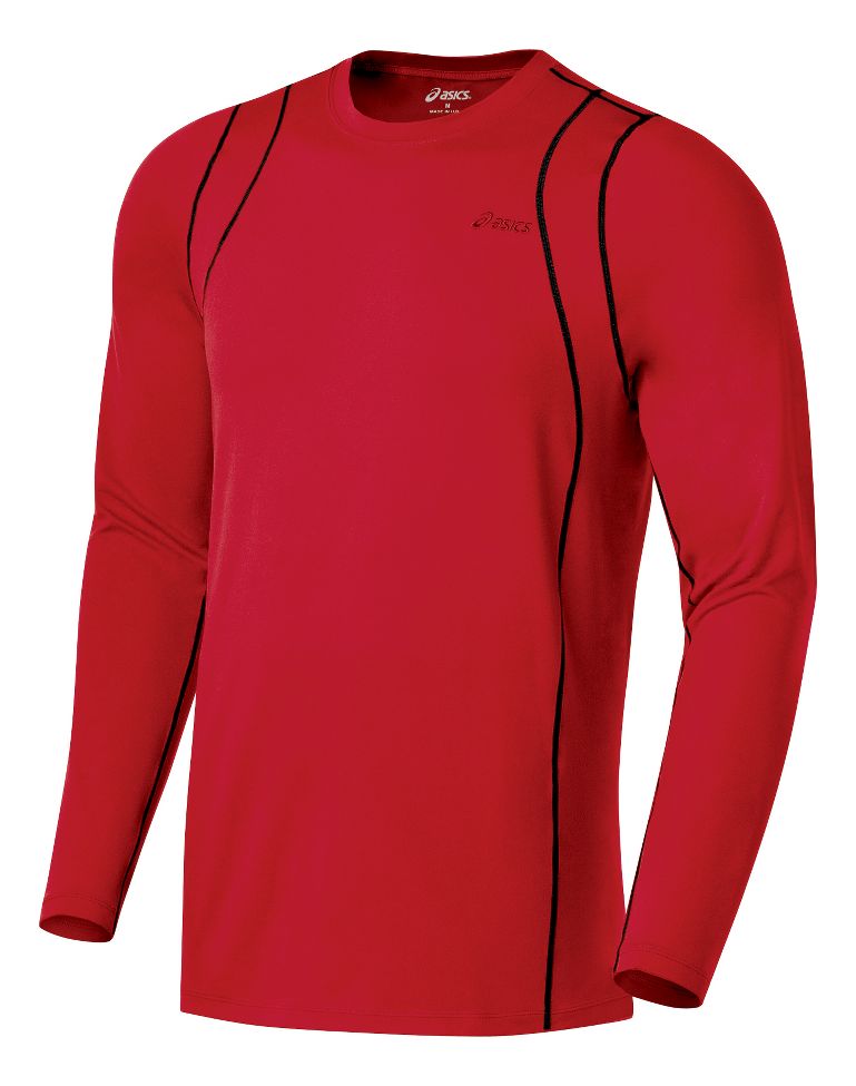 Mens ASICS Thermopolis LT Crew Long Sleeve No Zip Technical Tops