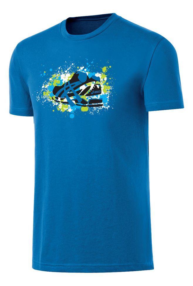 Mens ASICS Graphic Tee Short Sleeve Technical Tops